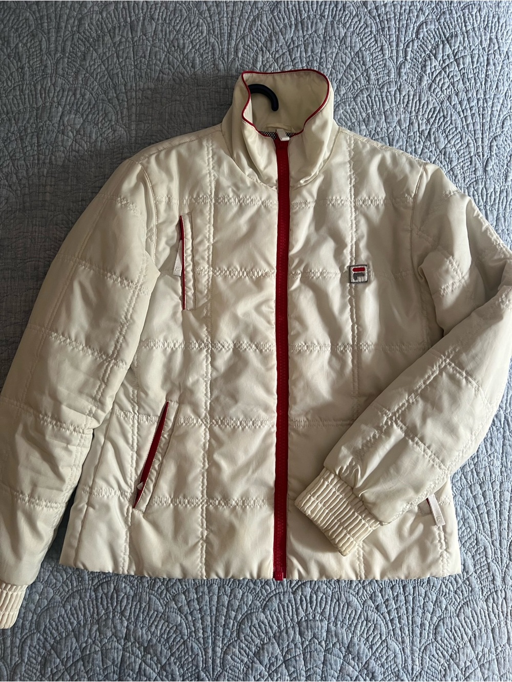 Vintage FILA Cream Quilted Puffer Jacket